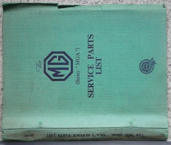 MGA TWO-SEATER SERVICE PARTS LIST拍卖