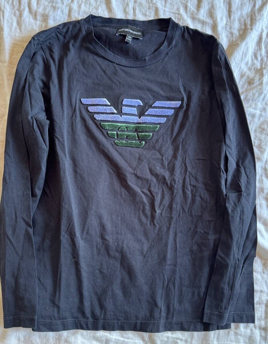 エンポリオアルマーニ EMPORIO ARMANI 長袖 Tシャツ カットソー 12A/154CM 黒 立体拍卖