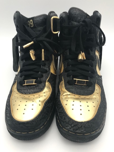 NIKE ナイキ AIR FORCE 1 HIGH SUPREME エアフォース ワン ハイ サプリーム BLACK/BLACK-MET GOLD 27,5cm拍卖
