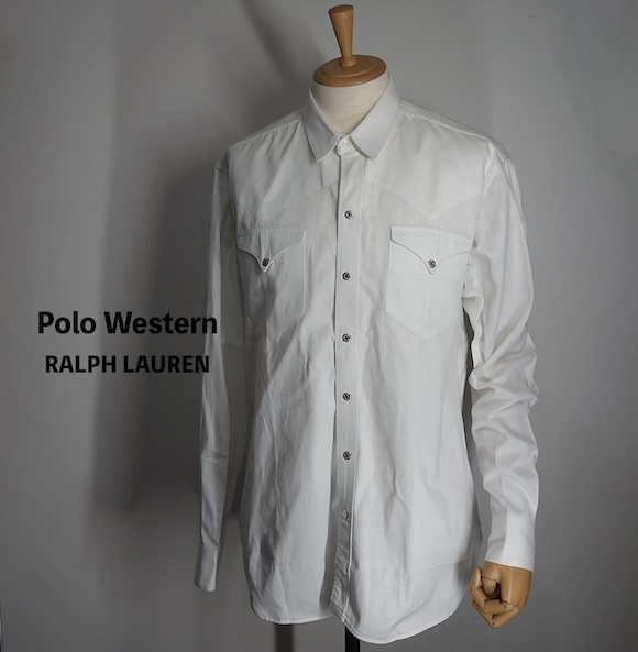 TK 80s ヴィンテージ 希少 ラルフローレン POLO WESTERN ホワイト 白 70s 80s ポロウエスタン ウエスタンシャツ L拍卖