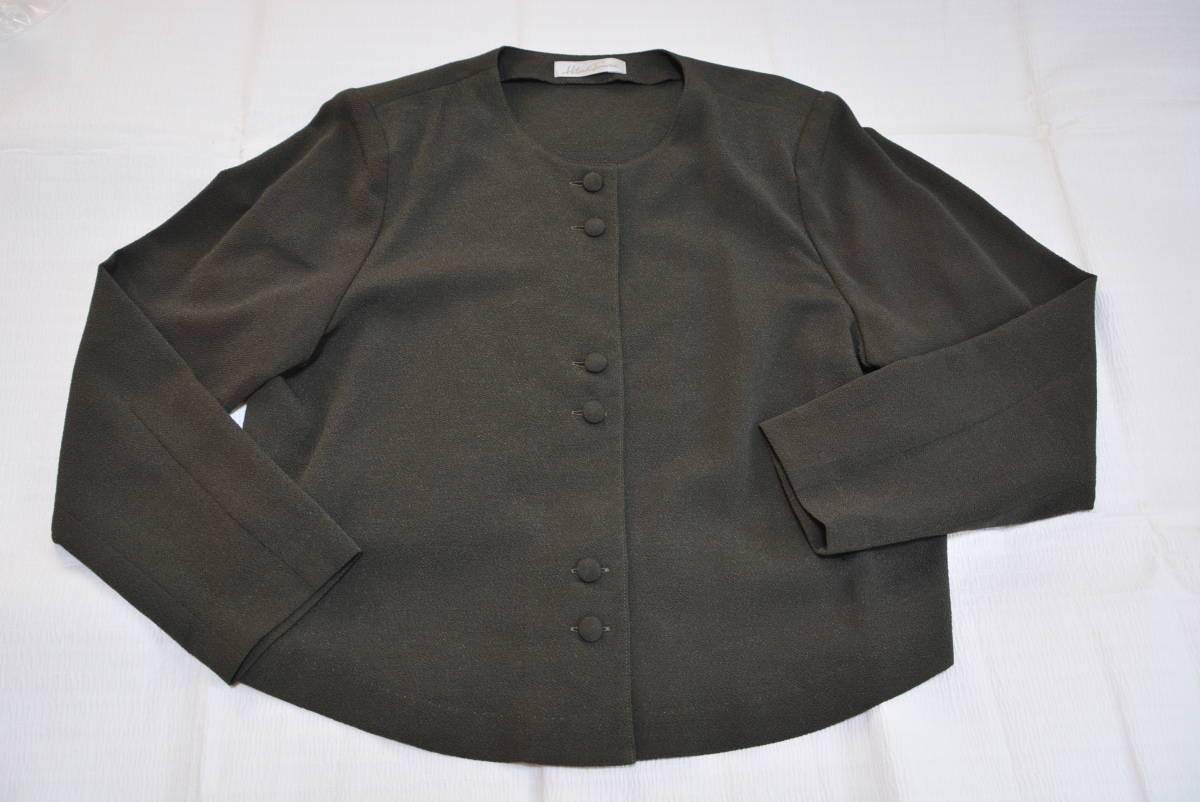 ★詩仙堂★ヒトシタムラ モスグリーン~グレー ジャケット 長袖 ラウンドネック拍卖