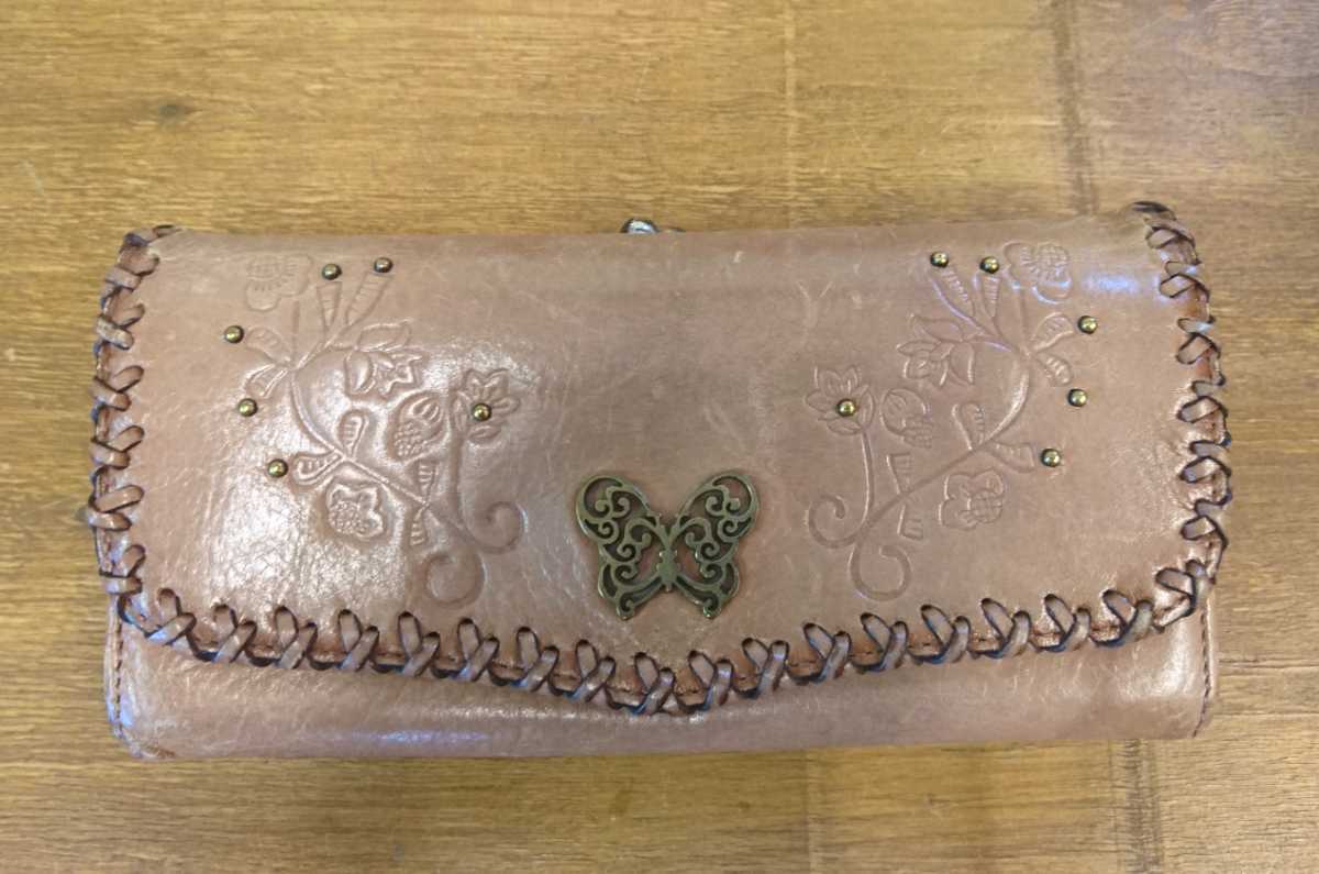 ANNA SUI アナスイ 長財布 ロングウォレット がま口 かぶせ 長財布 ピンク拍卖
