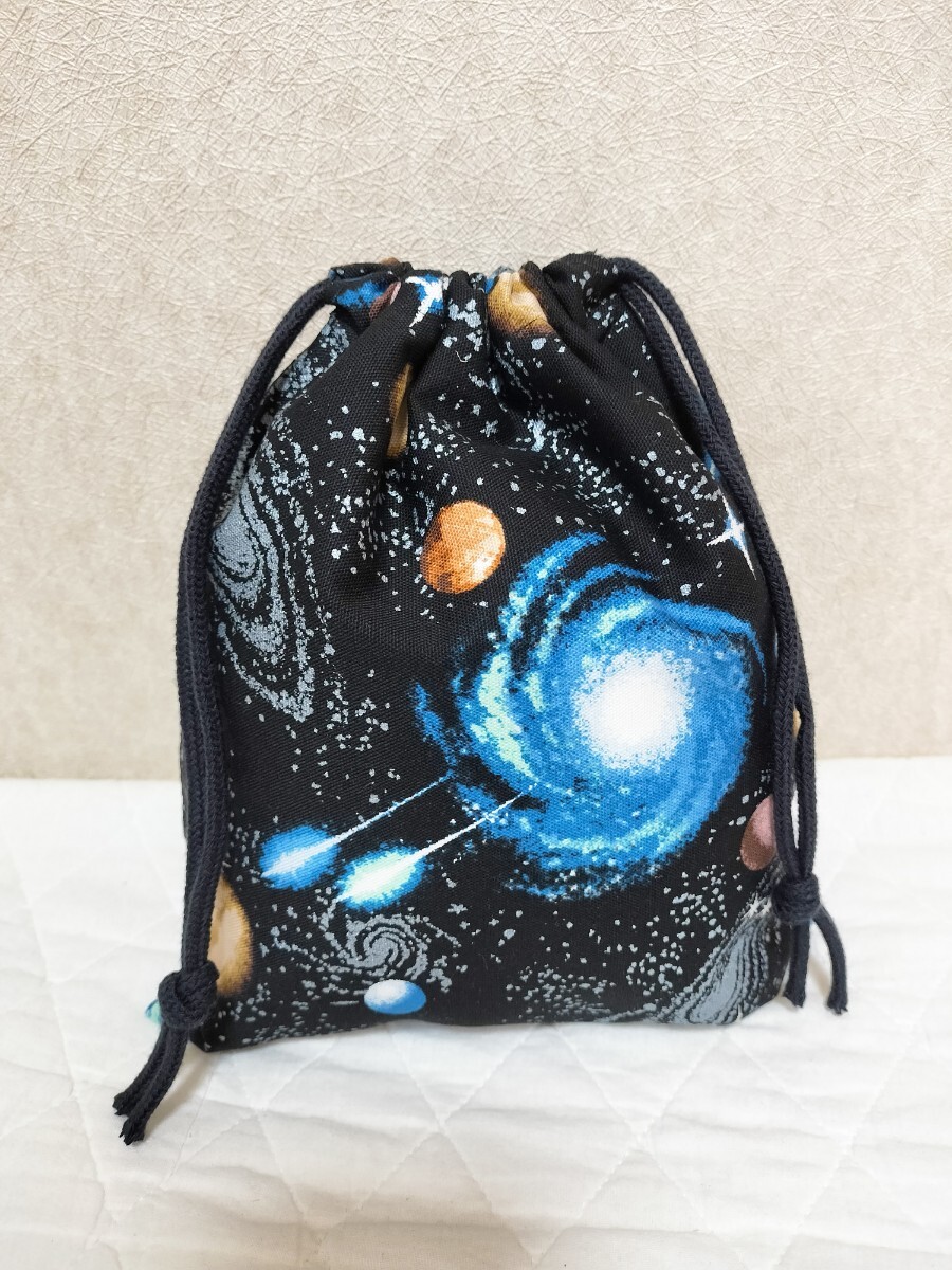 給食袋 巾着袋 男の子巾着袋 小物入れ 宇宙柄 入学準備 ハンドメイド ポーチ コップ袋 巾着拍卖