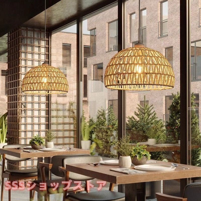 ペンダントライト ダイニング ペンダントライト 和風 1灯 手作りライト 照明器具 天井照明 口金E26 ナチュラル シンプル レトロ デザイン拍卖