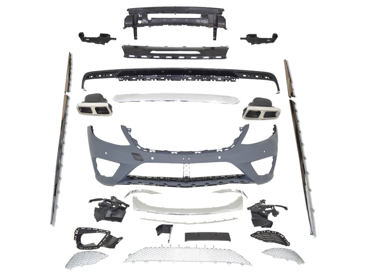 明日着 W222 フロント サイドフィン リア ディフューザー マフラーカッター 前期 AMGライン S65type ベンツ Sクラス カスタム エアロ 外装拍卖