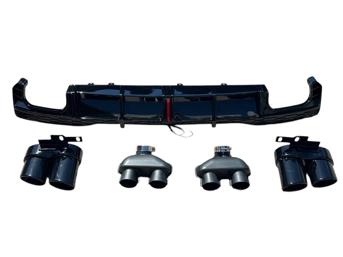 アウディ A7 リア ディフューザー マフラーカッター ブラック S-Line用 現行 4K8 スポーツバック Audi 国内発送 即納 カスタム エアロ 部品拍卖