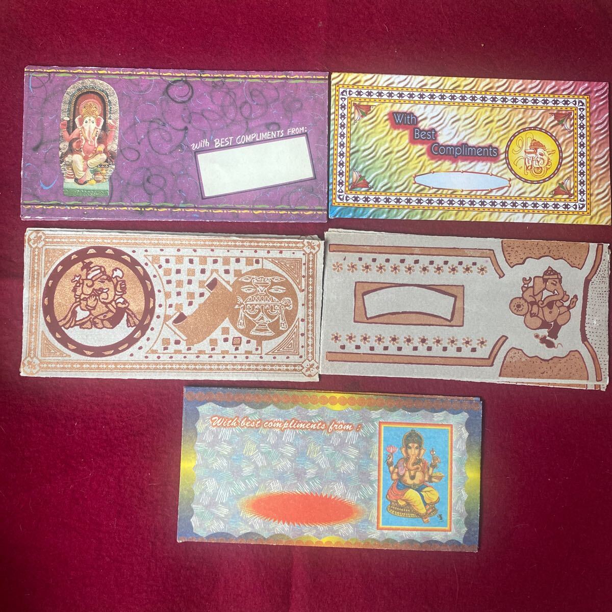 最終処分価格!インド製☆インド柄★封筒10枚組G-5〜ガネーシャ柄拍卖