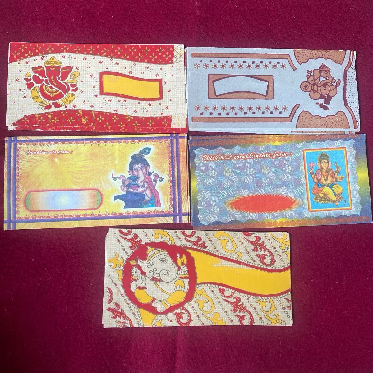 最終処分価格!インド製☆インド柄★封筒10枚組G-6〜ガネーシャ柄拍卖