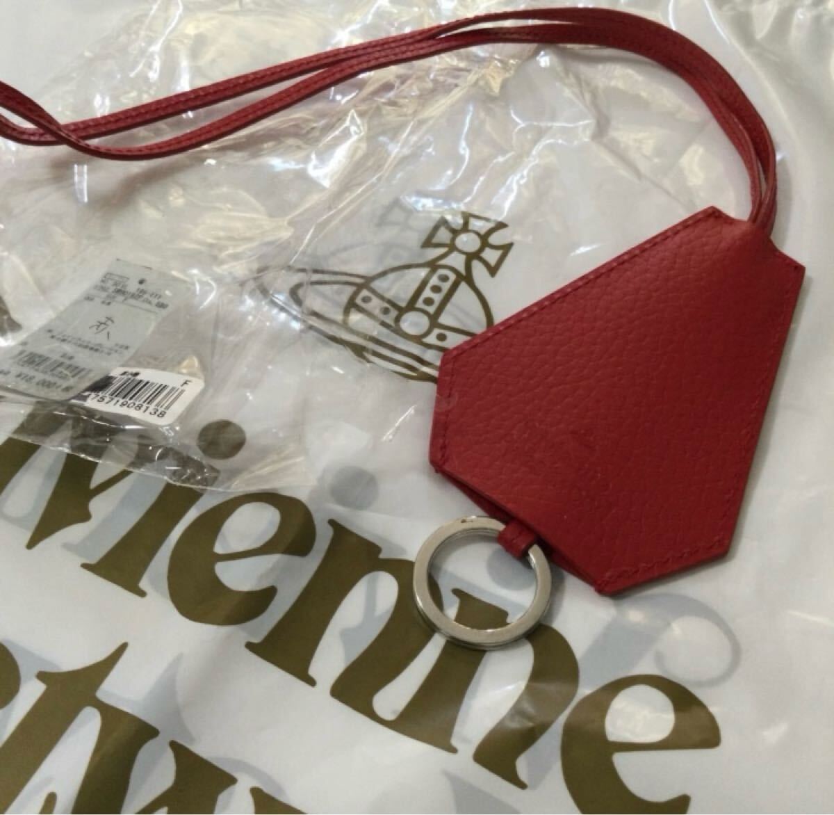 送料込●新品●価19800円 Vivienne Westwood キーリング 本牛革 赤 ネックストラップ キーホルダー ヴィヴィアンウエストウッド ビビアン拍卖