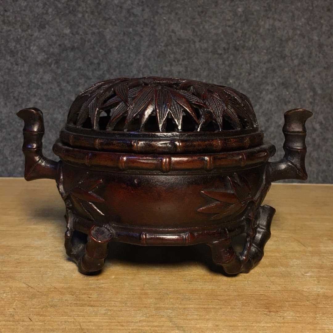 旧蔵 清 純銅 薰香炉 香道具 銅製品 極細工 中国古玩 古美術 骨董品 204-06拍卖