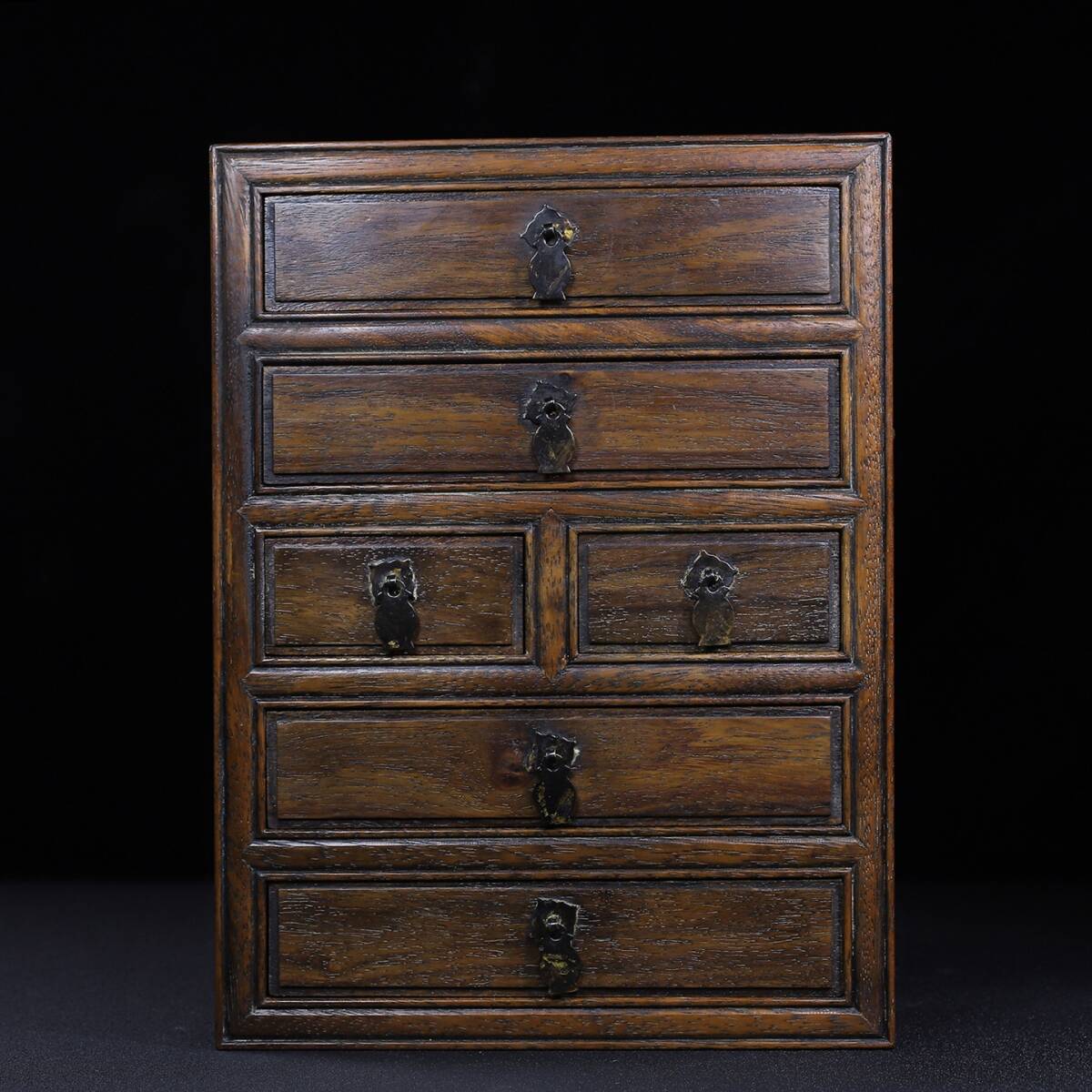 旧蔵 清 花梨木 六引き出し 多寶櫃 收納櫃 牛毛紋清晰 包漿醇厚 細膩温潤 木製 極細工 中国古玩 古美術 骨董品 204-30拍卖