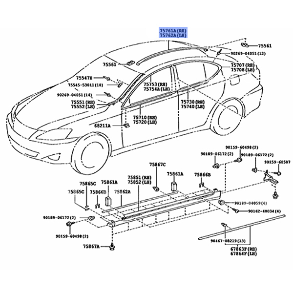 レクサス 純正 GS E 20 IS 300 350 ルーフ ドリップ サイド フィニッシュ モール ディング 左右セット 検 ホイール マフラー レストア ドア拍卖