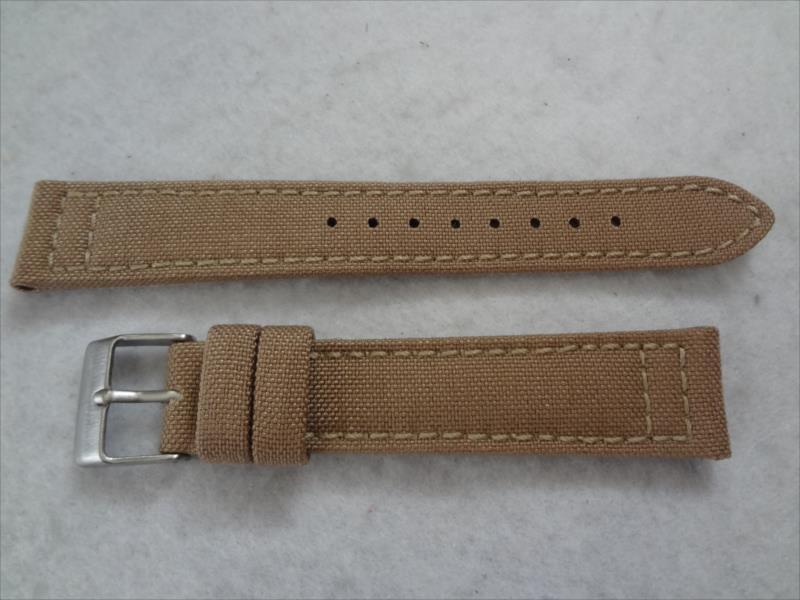 腕時計バンド 18mm コーデュラ ベルト CORDURA(ナイロンより耐久性、強度あり) サンド Sand Hadley Roma拍卖
