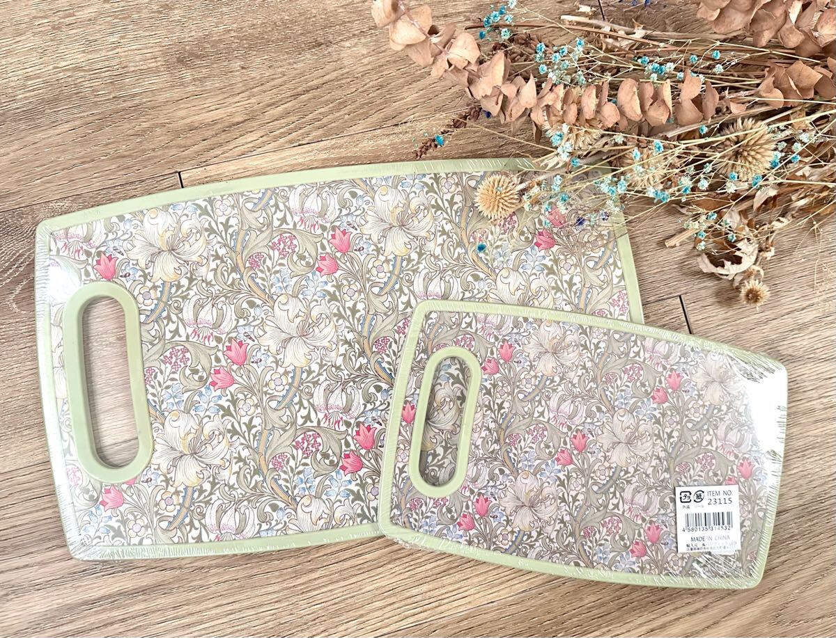 新品 ウィリアムモリス カッティングボード 大・小 2点セット ゴールデンリリー まな板拍卖