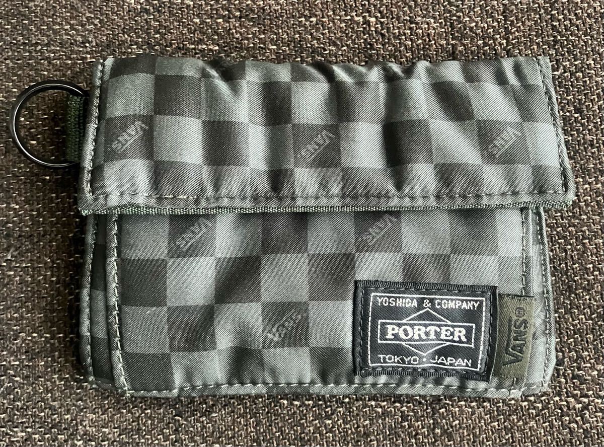 【美品】PORTER ポーター × VANS バンズ 三つ折財布 ウォレット 黒拍卖