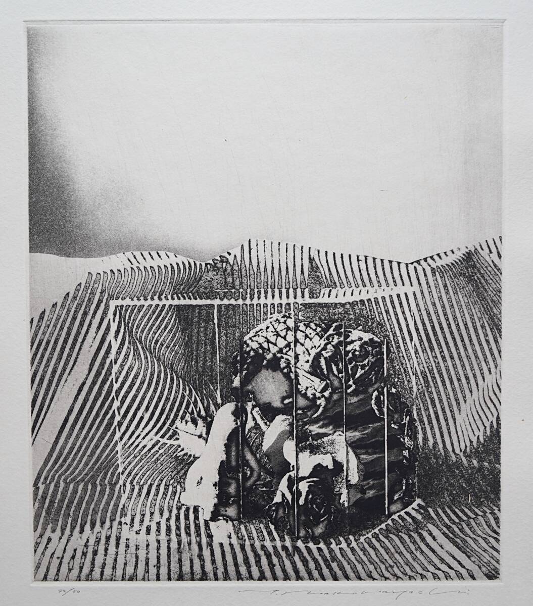 【真作】中林忠良 銅版画『囚われる風景-払暁』 限定50部 1973年 ●小山田圭吾拍卖