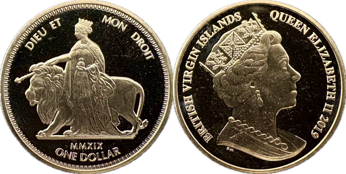 【真贋保証】2019 イギリス領 ヴァージン諸島 1ドル硬貨 ウナとライオン 極美品 世界コイン 古銭 硬貨 貨幣 アンティーク拍卖