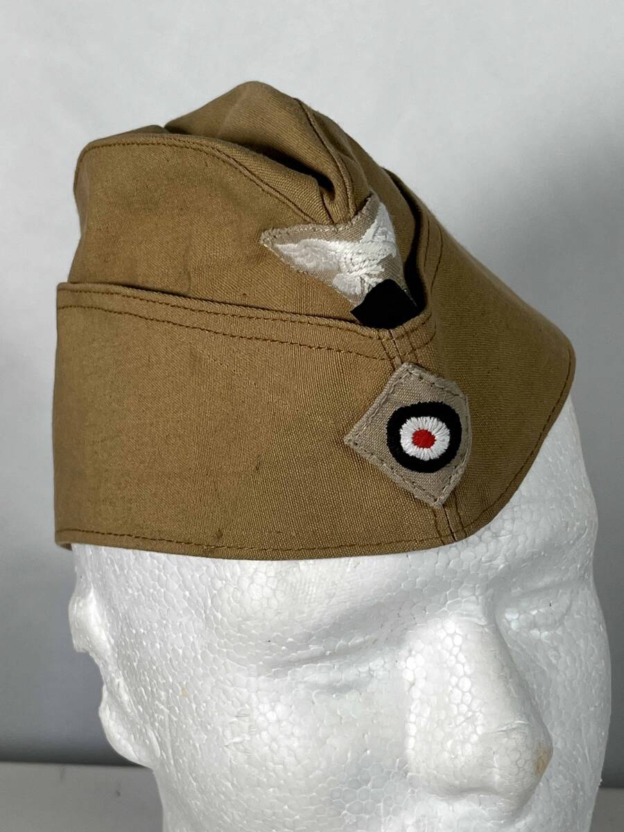 レプリカ ドイツ軍 WWII ドイツ空軍 熱帯用 略帽 オーバーシースキャップ シッフェン 大きめサイズ 中古品 D拍卖