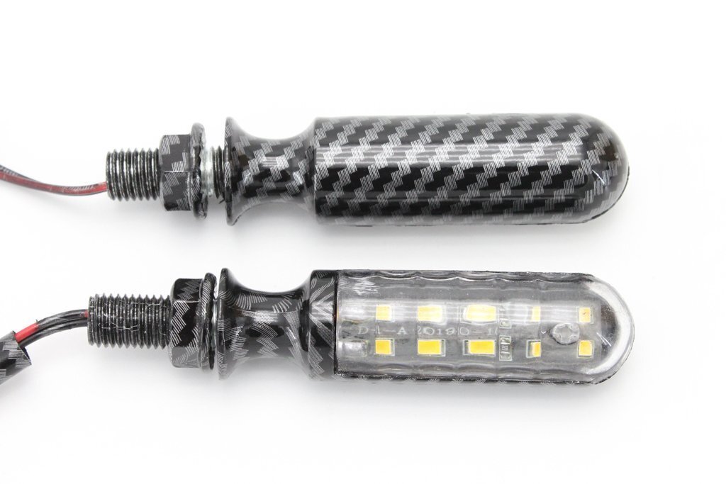 送料格安 スリムLEDウインカー2個 カーボン柄 GSX400インパルス Bandit INAZUMAグース バンディット250 イナズマ GSX1400拍卖