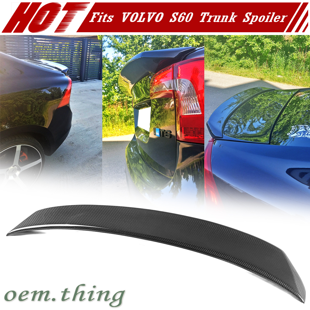 2010-2018 VOLVO ボルボ S60 T3 T4 T5 T6 D3 D4 D5 二代目 セダン 本物のカーボン D2 TYPE リアトランクスポイラー エアロ ウイング拍卖