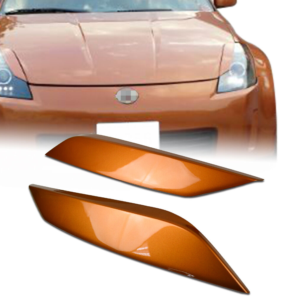 *在庫有即発送* 2003-2008 日産 350Z フェアレディZ Z33 #A17塗装済 (サンセットオレンジ) アイライン ヘッドライトカバー 左右セット拍卖
