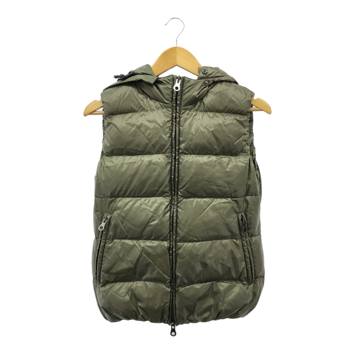 ◆中古品◆デュベティカ DUVETICA ダウンジャケット ダウンベスト オリーブ、カーキ系 42 レディース フード取り外し不可 Q4-186NSP拍卖