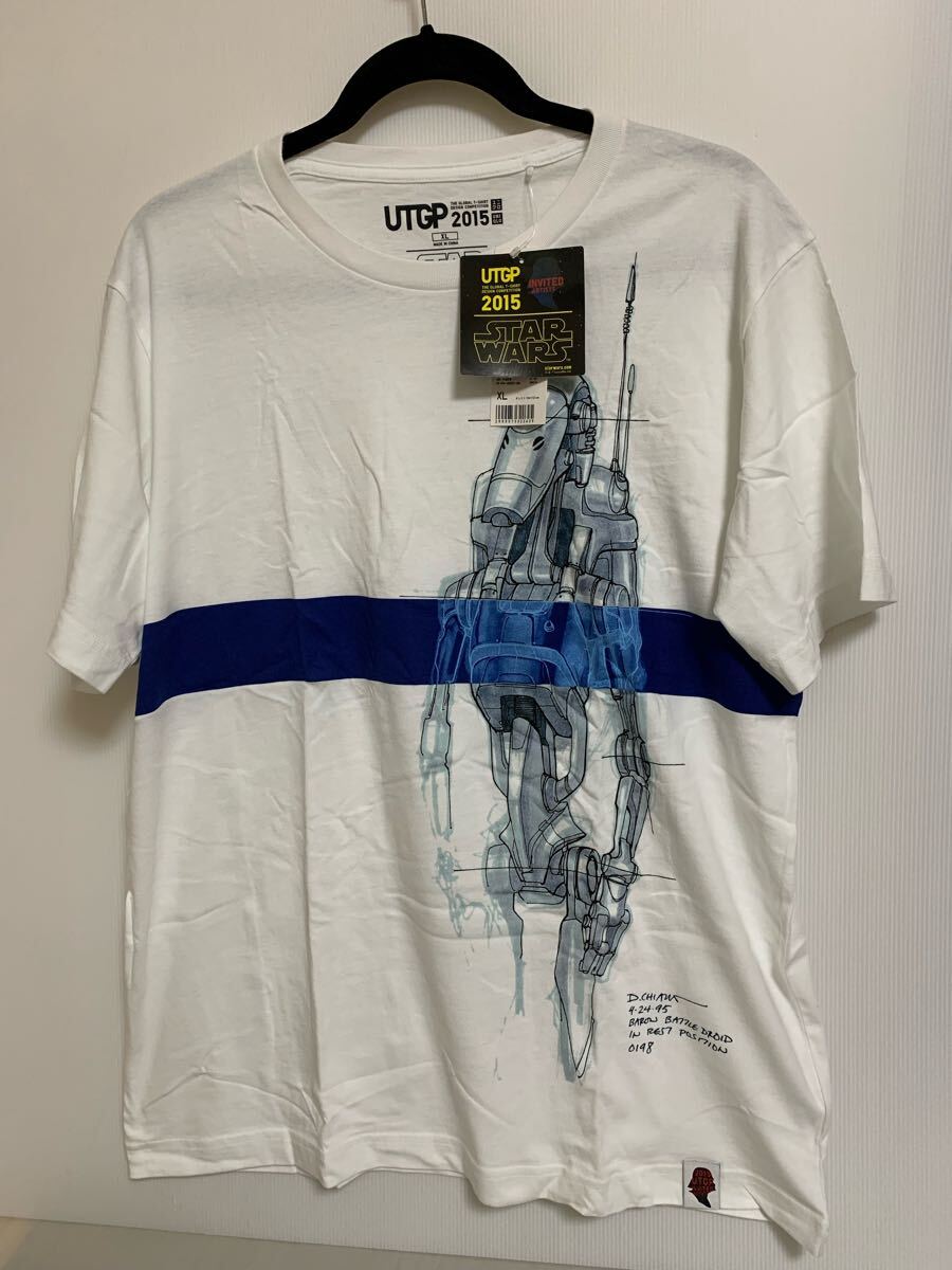 タグ付き UNIQLOユニクロ UTGP スターウォーズ グラフィックT/プリントデザイン半袖シャツ/XL/チェスト104~112cm/レトロTee/経年拍卖