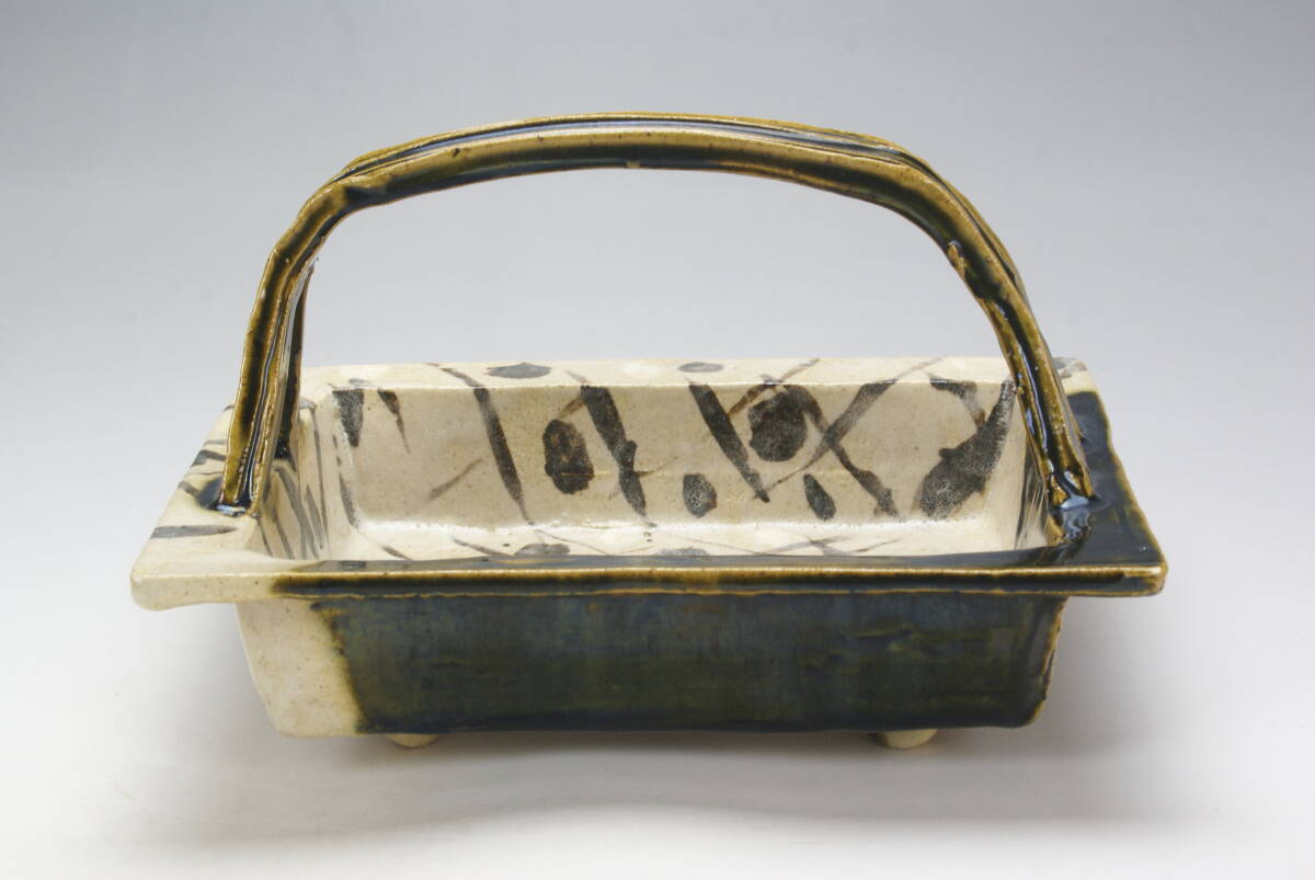 【湖美】加藤卓男 織部 手鉢 共箱 料理器 食器拍卖