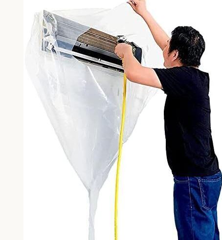 送料無料 エアコン 洗浄カバー ビニール 今だけお掃除棒2本付 掃除 家用壁掛けエアコン室内用拍卖