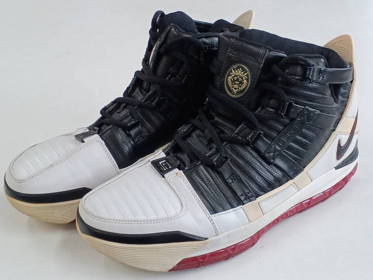 NIKE AIR ZOOM LEBRON 3 28cm 長期保管品 箱付 ズーム レブロン 3 US 10 WHITE / BLACK-VERSITY CRIMSON BLA / NOIR-ROUG 312147 101拍卖