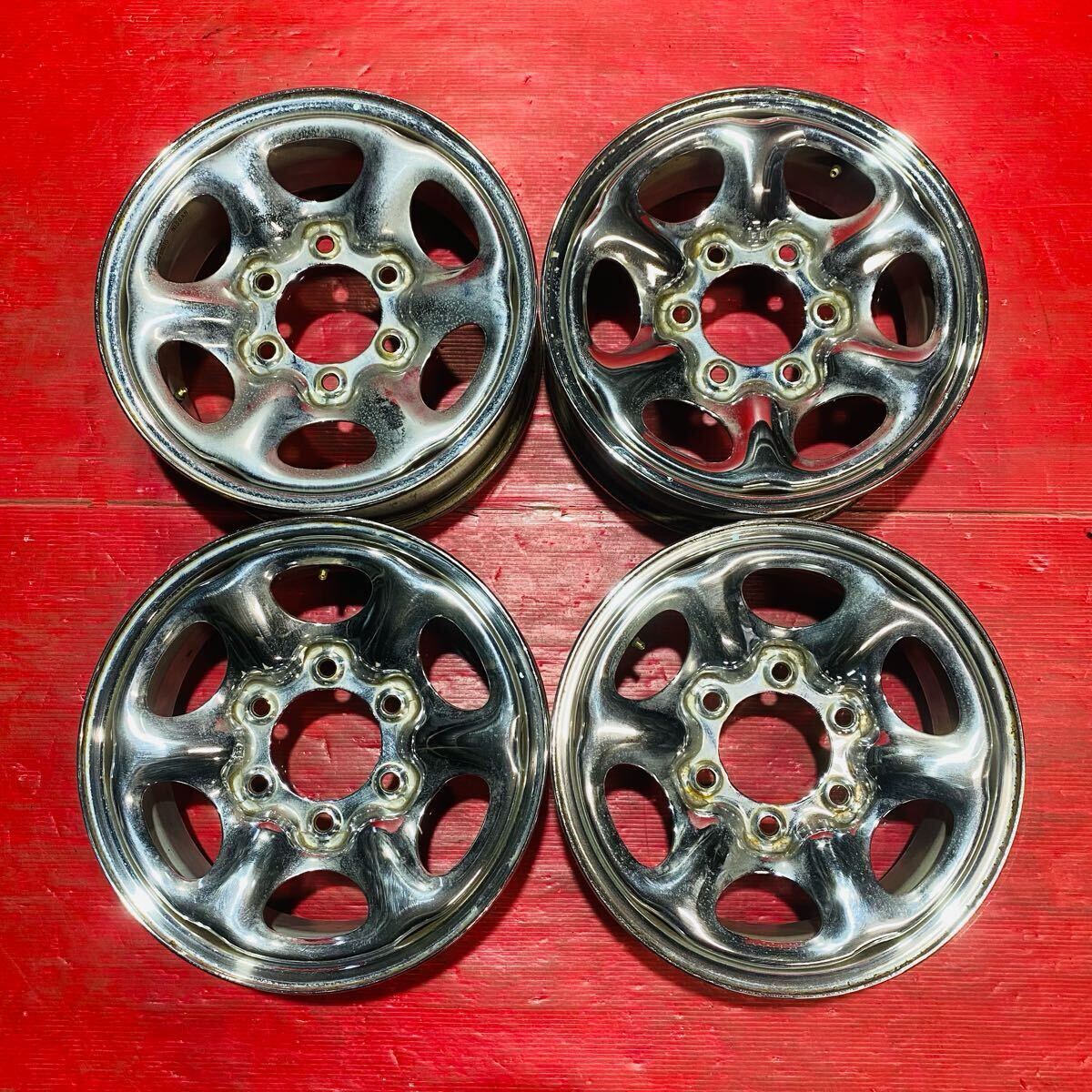 NISSAN 純正 サイズ 15×6JJ PCD139.7 H6 OFF +30 ハブ径約102mm 傷汚れあり 4本セット拍卖