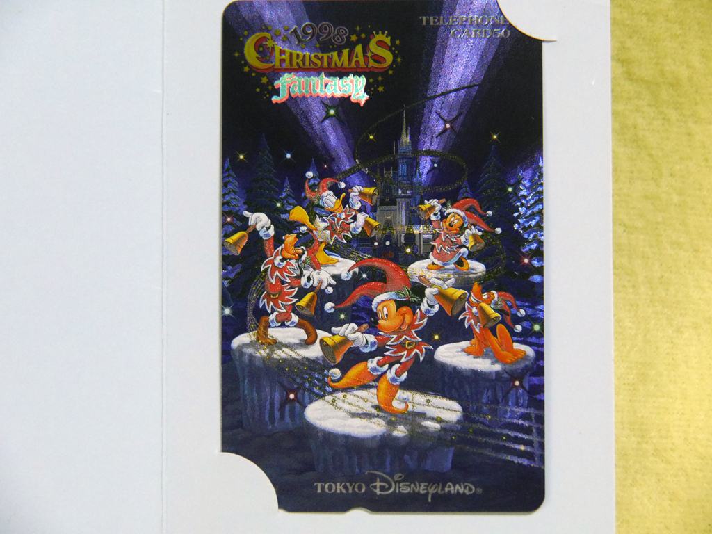 【TOKYO Disneyland 1998 CHRIMAS Fantasy】キラキラ テレフォンカード 台紙一式拍卖