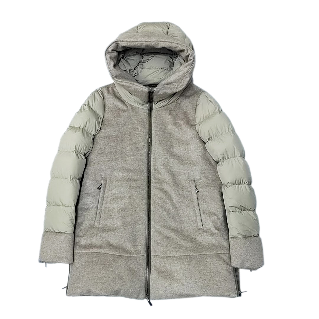 送料無料 美品 ムーレー MooRER ダウンジャケット ダウンコート ブルゾン フリージア Aライン 40 レディース拍卖