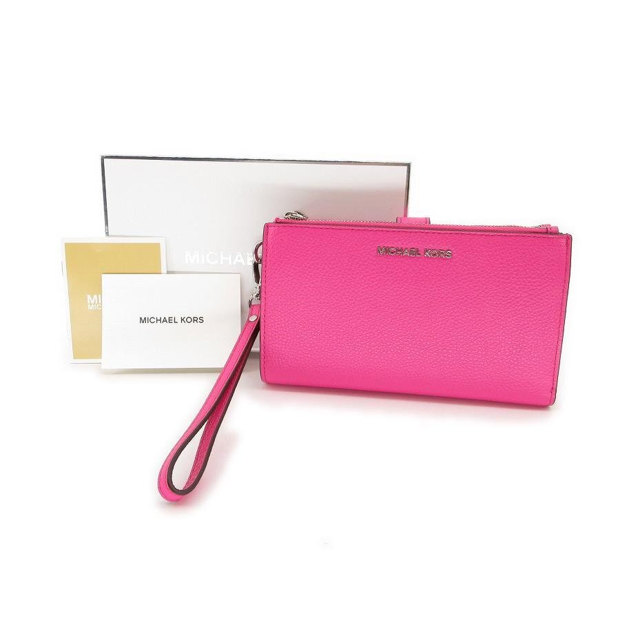 送料無料 超美品 マイケルコース MICHAEL KORS 長財布 ロングウォレット クラッチポーチ レザー レディース拍卖
