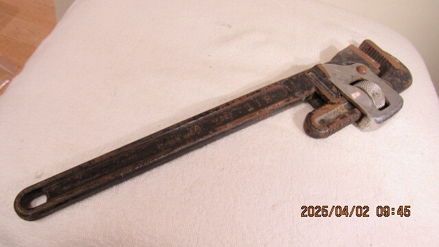 HIT 450mm パイプレンチ DROP FORGED プロ用強力型 配管工事 全長は48cm 中古拍卖