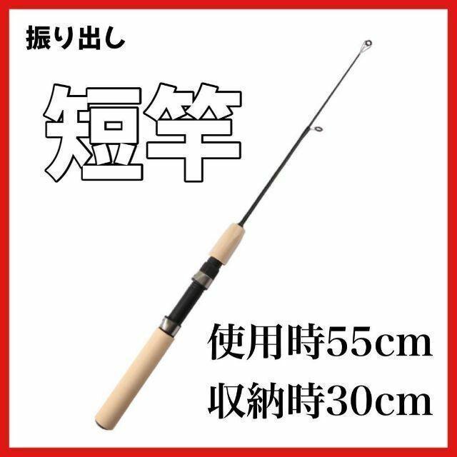 短竿 55cm 穴釣り エビ釣り コンパクトロッド  ファミリーフィッシング 振出竿 折りたたみ拍卖