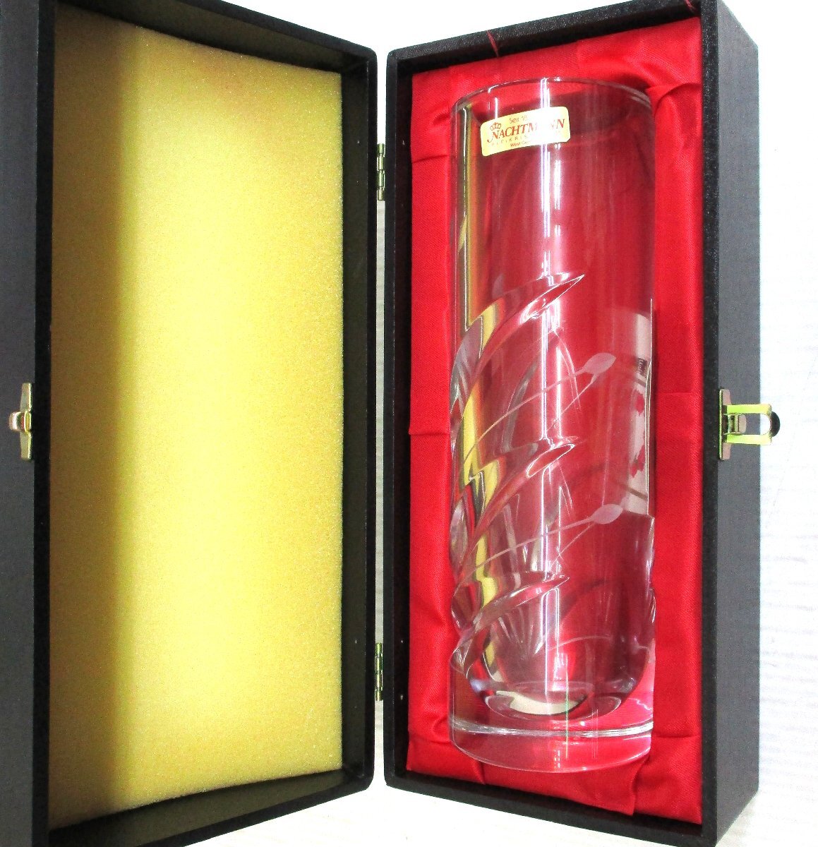 ★ 100096 花瓶 ナハトマン クリスタル 東洋ガラス AC-0295 『NACHTMANN』専用箱付 φ8.5x高さ26cm クリスタル 未使用 ★拍卖