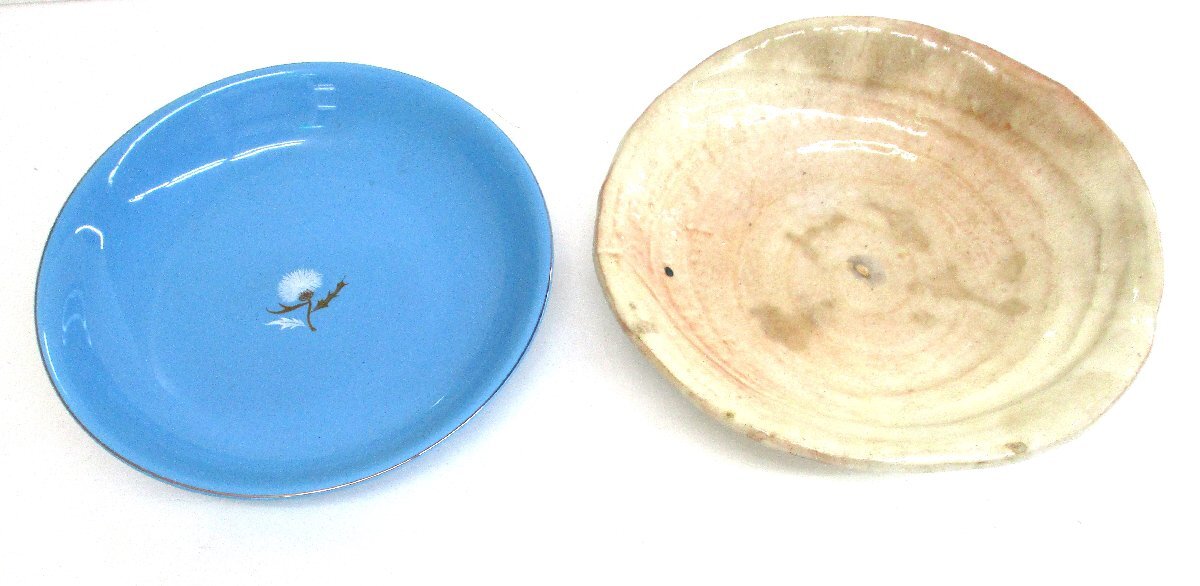 和皿 2枚 橘吉&作山 たち吉 φ21.5x高さ3.8cm 作山窯 φ23x高さ5cm 中古 100159 ★拍卖