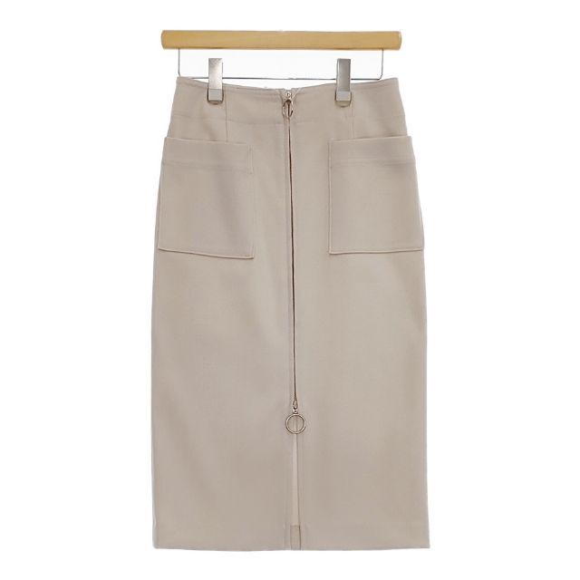 Spick and Span Noble T/Wフープジップ ロングタイトスカート 定価17600円 ベージュ スピック&スパン ノーブル 5-0324M 256639拍卖