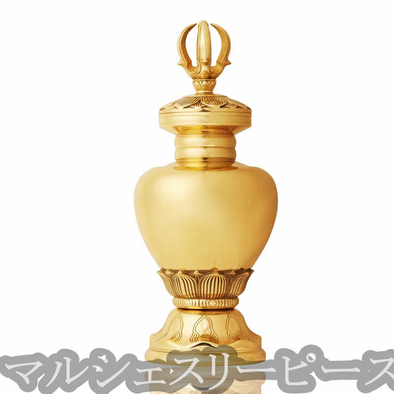 「密教法具 寺院仏具」極上品 五鈷型 土砂器 仏具 仏教美術 蓮華の彫り 真鍮製 磨き仕上げ 高さ21cm拍卖