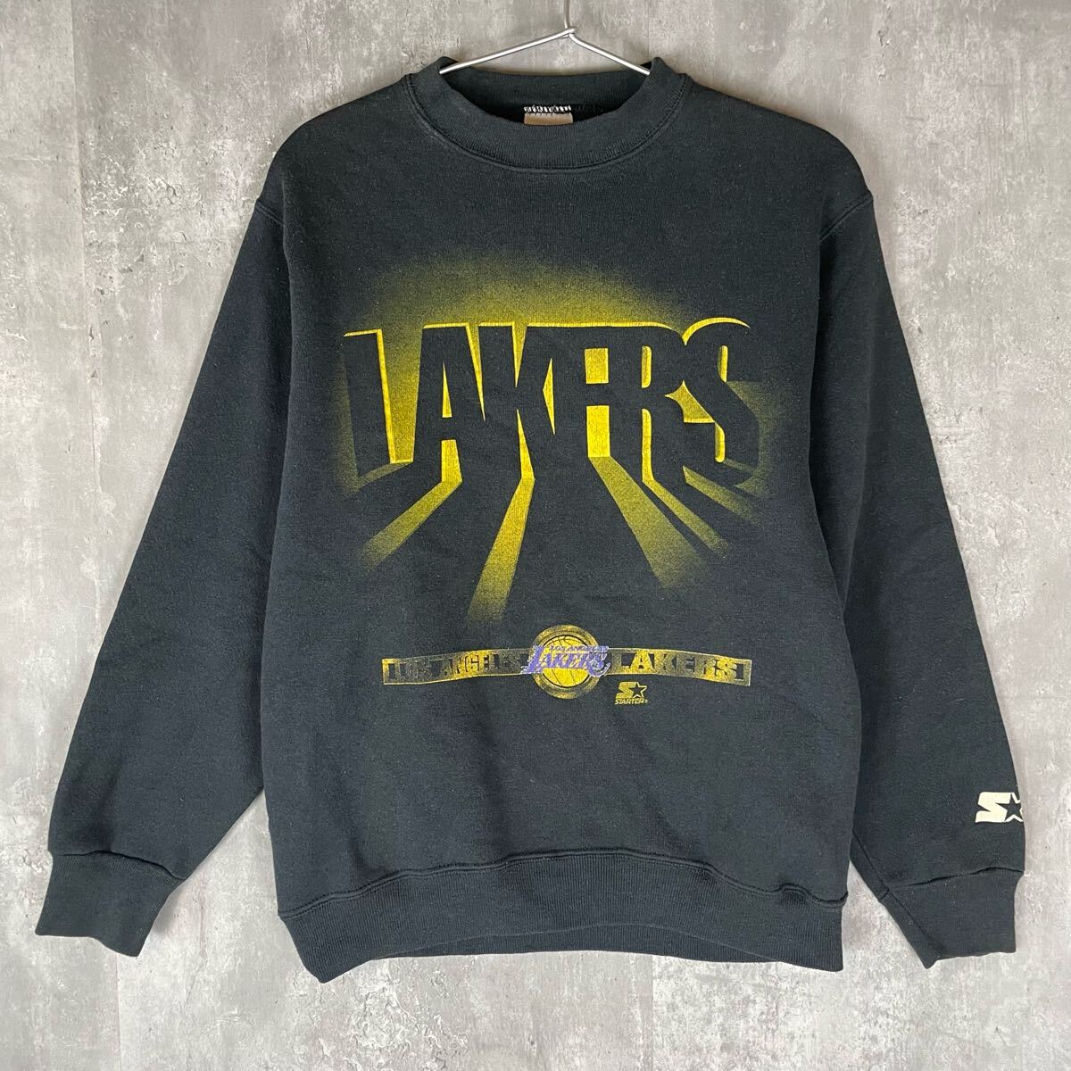 【USA製】STARTERボディ90's LAKERS ラグラン アメカジ スウェット トレーナー アメカジ アメリカ製 デザイン◎拍卖
