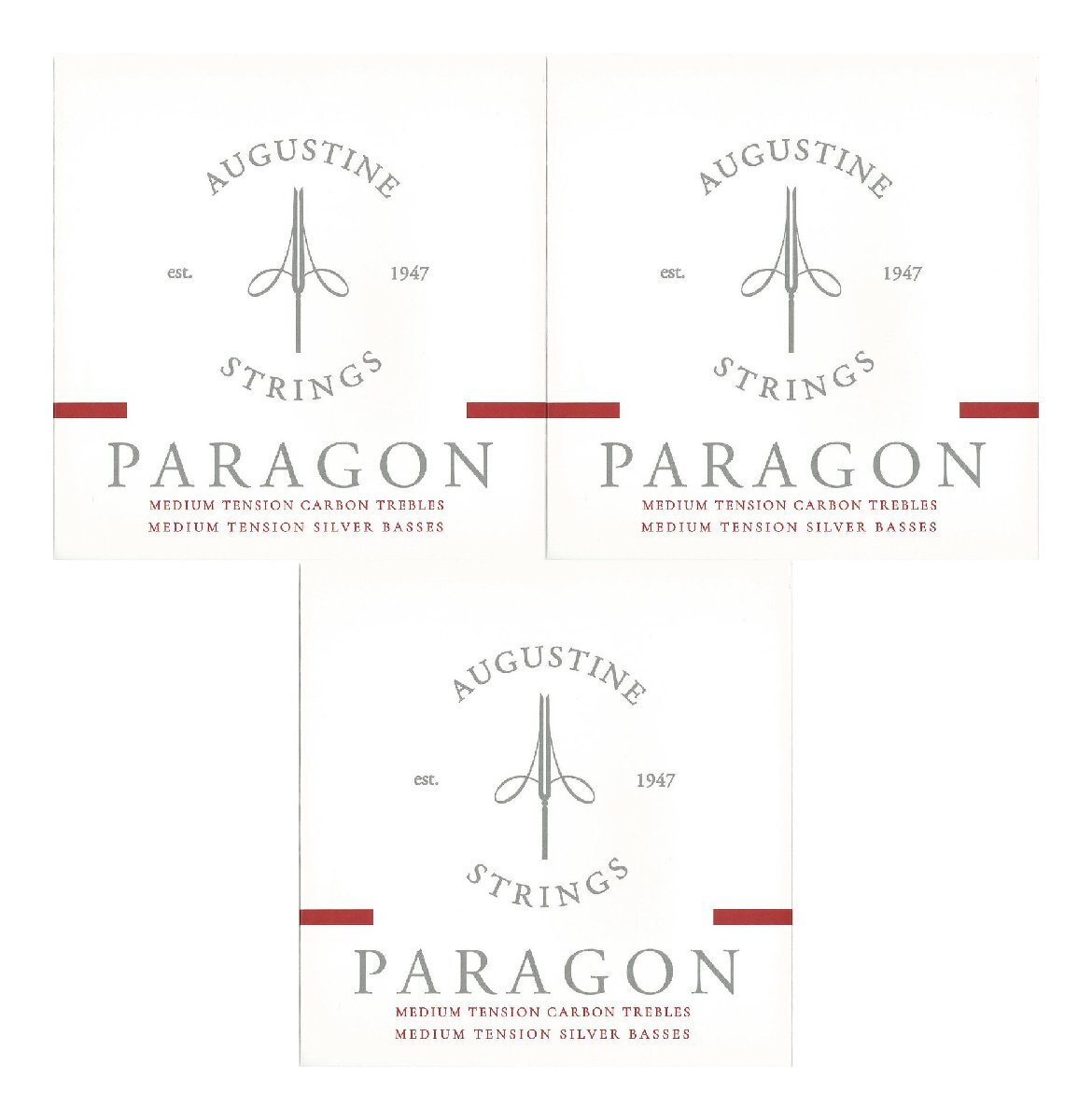 即決◆新品◆送料無料AUGUSTINE Paragon/Red×3 Medium Tension フロロカーボン高音弦 クラシックギター弦/メール便拍卖