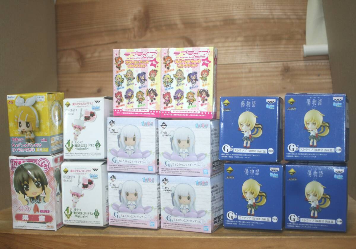 大量/新品☆ ミニフィギュア等 傷物語+ラブライブ+リゼロ+まどかマギカ+初音ミク+フォトカノ 計14点(グッスマ,鏡音リン,エミリア,果音)拍卖