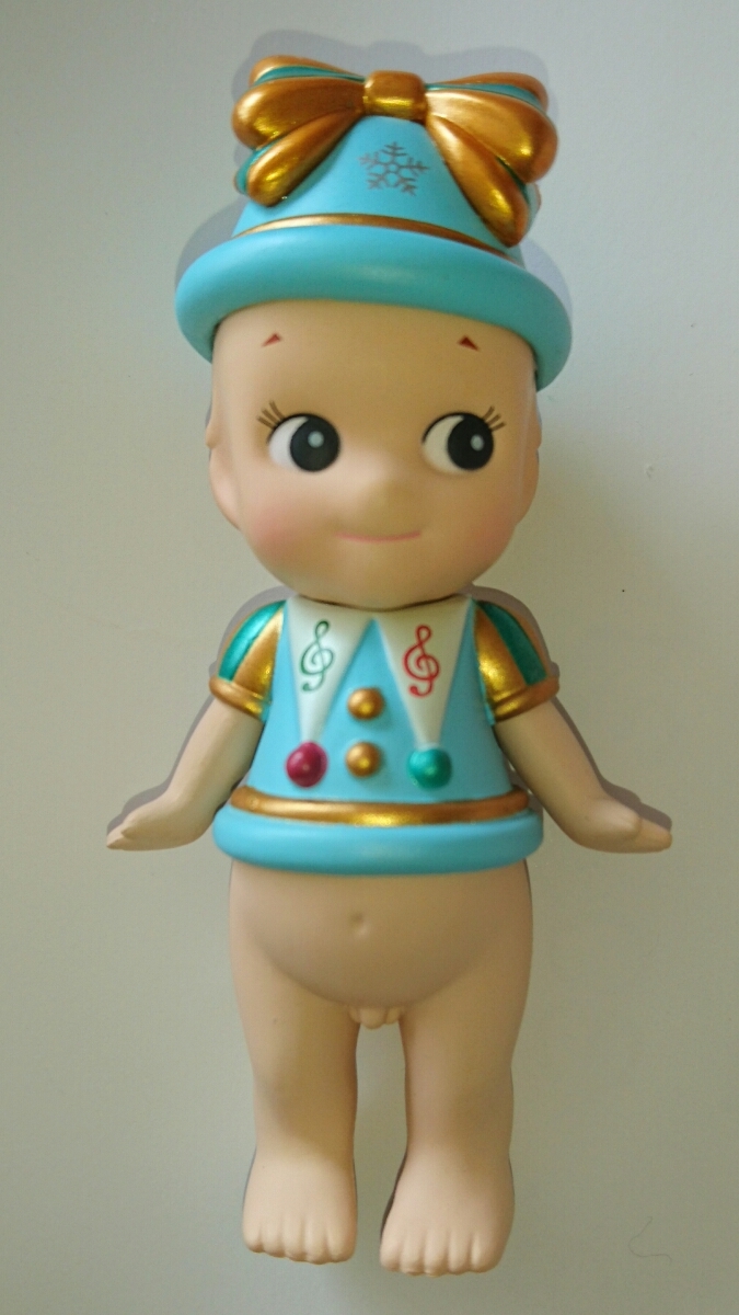 ソニーエンジェル 2018年 クリスマスシリーズ ベルエンジェル(リボン&ベル)税込918円 クラシカルな優美さ つや消しの水色が上品拍卖