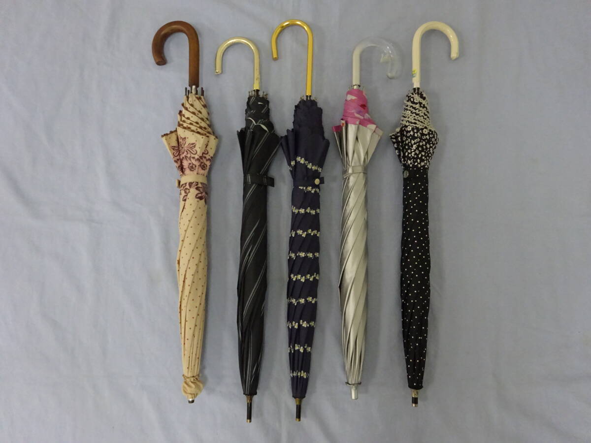 (せ-A4-249)日傘 長傘 5本 まとめて まとめ売り セット 手開き式 ジャンプ式 レディース 婦人 通勤 ワールドパーティーなど 中古拍卖