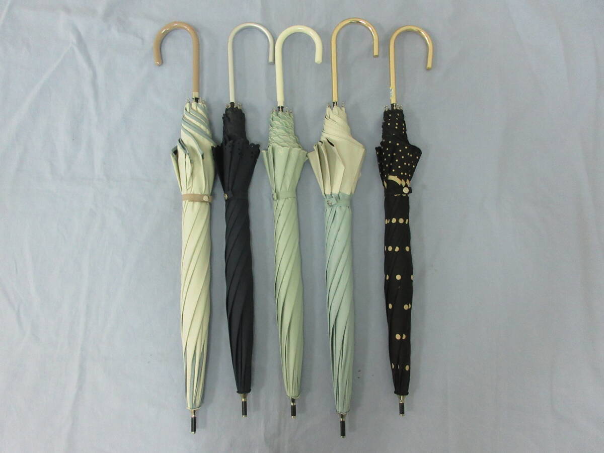 (せ-A4-234)日傘 長傘 5本 まとめて まとめ売り セット 手開き式 レディース 婦人 ビコーズ アフタヌーンティー 中古拍卖