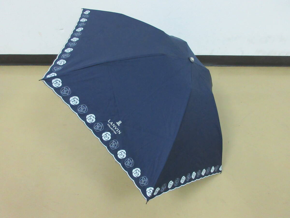 (せ-A4-221)折りたたみ日傘 LANVIN COLLECTION ランバンコレクション 手開き式 全長約24cm 半径約45cm 中古拍卖