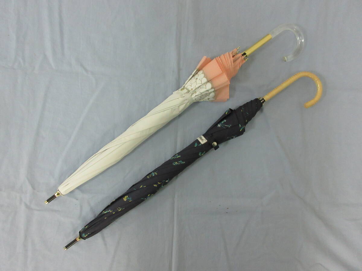 ( せ-A4-8069 )日傘 Wpc. ワールドパーティー 手開き式 長傘 2本 まとめて まとめ売り セット ホワイト 白 ピンク ネイビー 紺色 中古拍卖