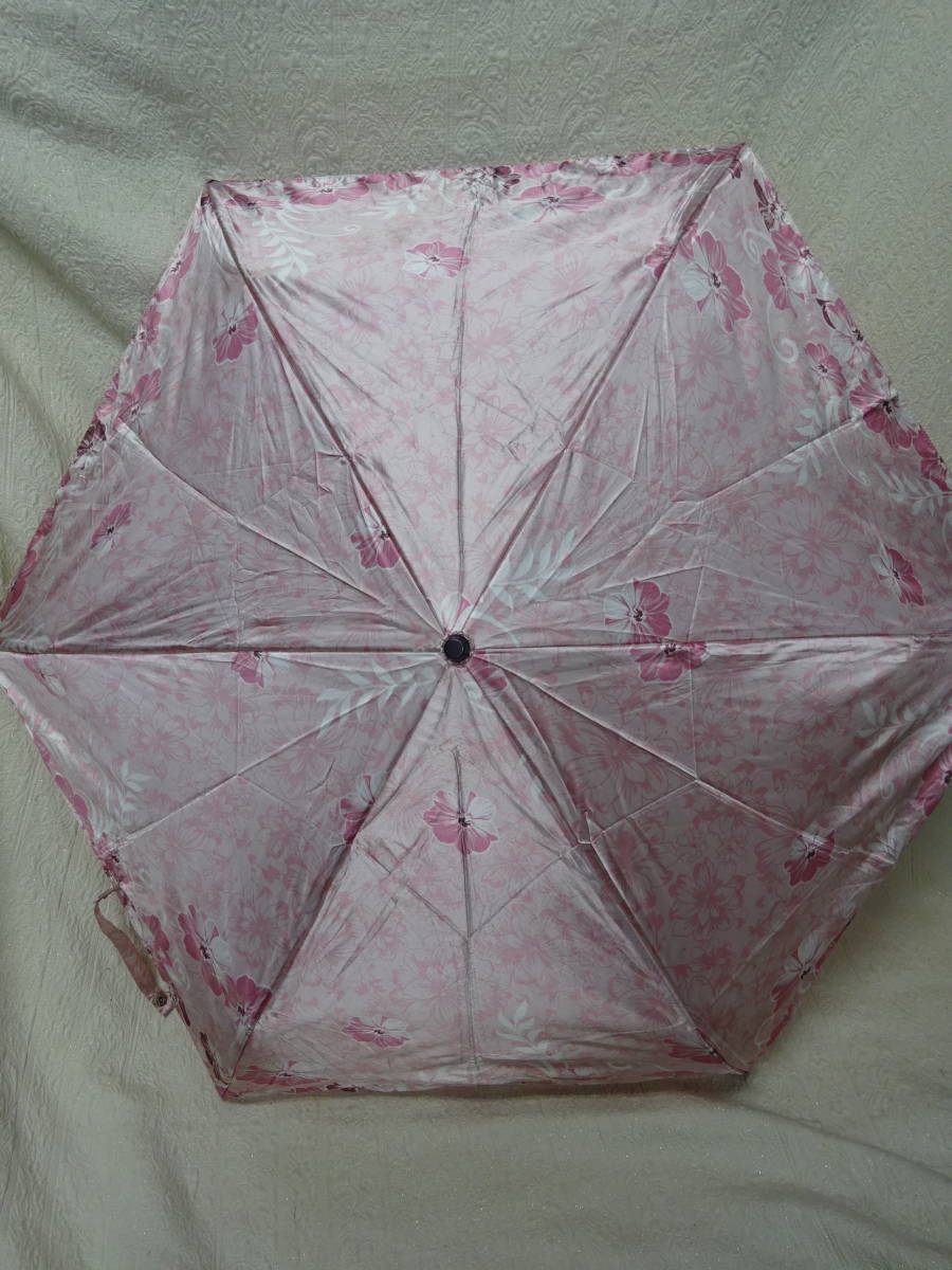 (せ-A1-757)折りたたみ傘 ロベルタ ヴィヴィアーニ ピンク系 花柄 雨傘 レディース Roberta Viviani 中古拍卖