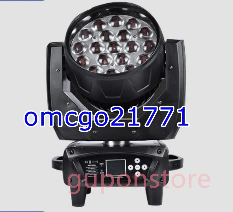 舞台照明 ステージライト移動ヘッドステージライト19x15WRGBW 4in1 Main Led ムービングライト DJディスコライト ディスコード高輝度 LED1p拍卖
